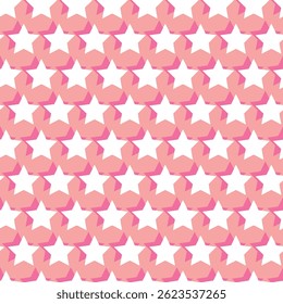 Padrão de estrela colorida pastel contínuo de sombra suave para uso decorativo. Padrão de estrela colorido perfeitamente projetado com tons pastel macios de rosa, roxo e azul. Padrão de estrela preta e branca