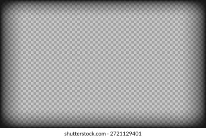 Marco de sombra suave con bordes oscuros lisos sobre fondo transparente. Abstractas superposición de bordes de viñeta adecuada para edición de fotos, Diseño web, Anuncios, presentaciones y diseños gráficos modernos.