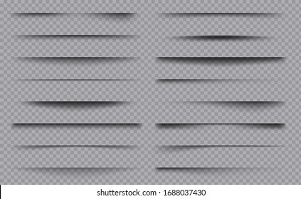 Soft shadows. Square overlay dividers decoration frame boxes with shadows vector template collection