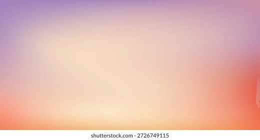 Soft simple and dreamy summer background with a pastel gradient inspired by sunset or sunrise. Abstract smooth transitions of purple, pink, orange that shows abstract simple