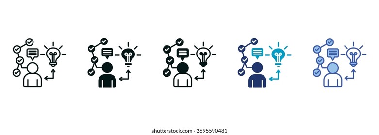 Soft Skill Icon Set Consisting of Multiple Styles Vector Illustration