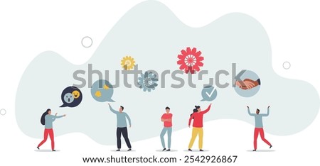 Soft skills as ability to understand communication.flat characters.