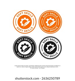 Soft Skills badge logo design set. Soft skills sign symbol. Soft Skill icon for web design, templates, and information
