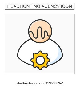 Soft skills color icon. Situational awareness enhances ability to get job done.Emotional intelligence.Headhunting agency concept. Isolated vector illustration