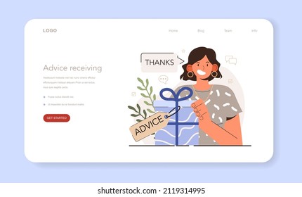 Soft skills concept. Business people or employee with advice receiving skill. Education, training and improvement for career building. Isolated flat vector illustration