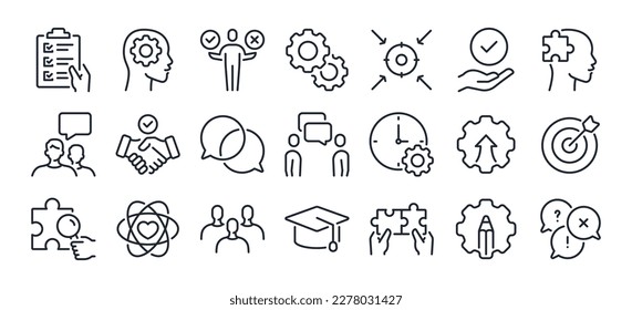 Soft skills concept editable stroke outline icon isolated on white background flat vector illustration. Pixel perfect. 64 x 64. - Shutterstock ID 2278031427
