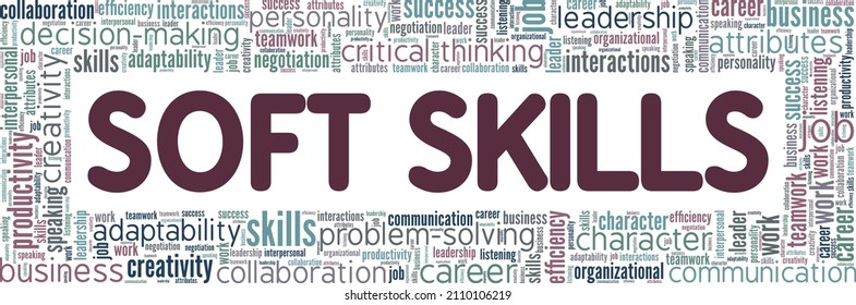 Soft Skills conceptual vector illustration word cloud isolated on white background.
