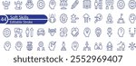 Soft Skills editable stroke outline web icons set