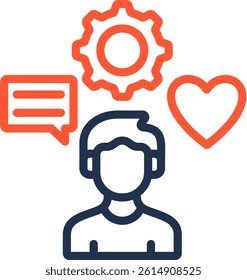 Soft Skills Icon Color Line Vector Illustration