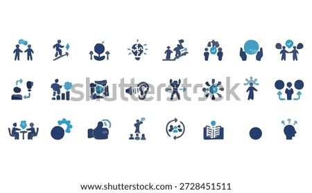 Soft skills icon set. Containing communication, empathy, assertiveness