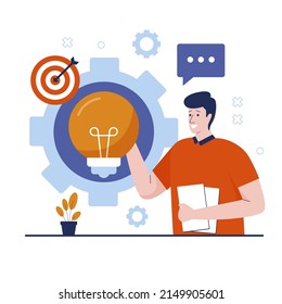 Soft skills illustration design concept. Illustration for websites, landing pages, mobile applications, posters and banners. Trendy flat vector illustration