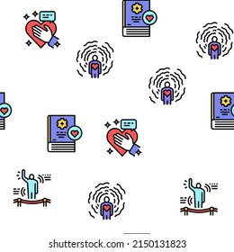 Soft Skills People Vector Seamless Pattern Thin Line Illustration