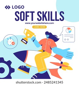 Soft Skills Social Media Illustration Flat Cartoon Hand Drawn Templates Background