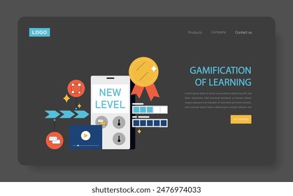 Soft Skills Training concept. Interactive online course interface with progress rewards. Enhancing abilities through gamified learning. Vector illustration.