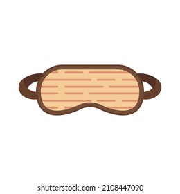 Symbol für weiche Schlafmaske. Flache Illustration der weichen Schlafmaske, Vektorsymbol einzeln auf weißem Hintergrund