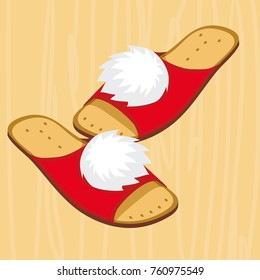Soft slippers with fur panorami