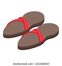 Soft slippers icon isometric vector. Home footwear. Cute shoe