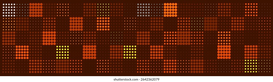 Soft and smooth abstract halftone gradient dots technology. Halftone gradient background. Futuristic pattern of dots collected in squares. Color effects in vector.