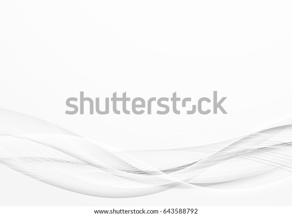 Soft smooth abstract satin lines modern\
background. Grey futuristic transparent graphic gradient swoosh\
waves over white background. Hi-tech elegant halftone dynamic\
motion curves. Vector\
illustration