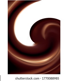 Soft smooth circular mix sepia curvy whip eddy ripple luxury decoration icon sign symbol. Yummy volute fluid melt sweet choco text space surface. Pure chestnut jelly color frame border decor design