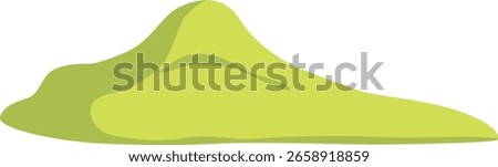Soft smooth grass mound illustration with hill-like shape. Useful for nature backgrounds, terrain maps, and landscape environment.