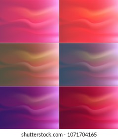 Soft and smooth lines minimalist concept pink purple color tone backgrounds set.
