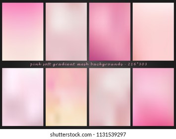 Soft and smooth lines minimalist concept pink and purple color tone backgrounds set.