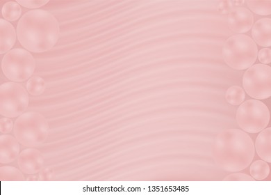 soft and smooth pink background with collagen ball for cosmetic or skincare. illustration vector.	
