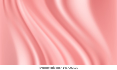 Soft and smooth pink background for cosmetic or beauty product ad design, illustration vector.	