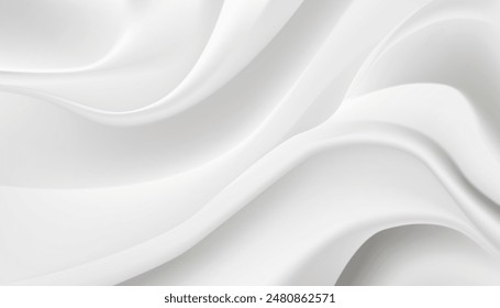 Tejido blanco suave y liso con líneas fluidas Diseño de Vector Premium para Anuncios, carteles y Fondos de pantalla.