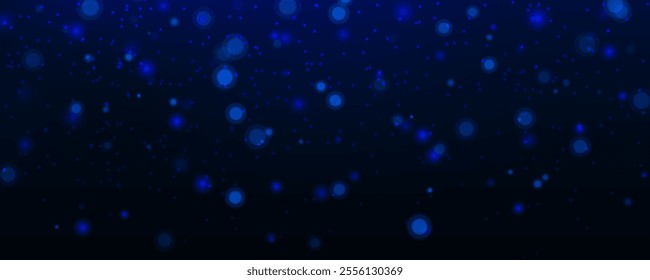 Soft snowflakes drifting gently in midnight sky, evoking a serene winter ambiance. White snow particles in motion. Vector illustration.