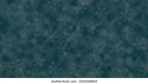 Soft snowflakes on dark background. Abstract winter template design.
