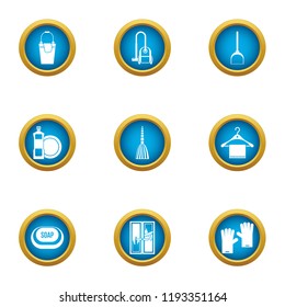 Soft soap icons set. Flat set of 9 soft soap vector icons for web isolated on white background