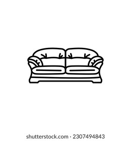 Soft sofa black line icon. Pictogram for web page, mobile app, promo.