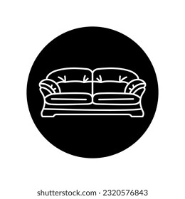 Soft sofa black line icon. Pictogram for web page, mobile app, promo.