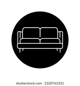 Soft sofa black line icon. Pictogram for web page, mobile app, promo.