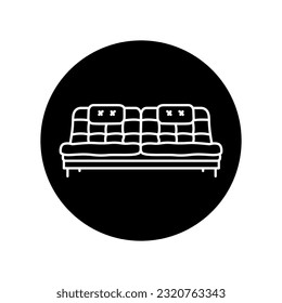 Soft sofa black line icon. Pictogram for web page, mobile app, promo.