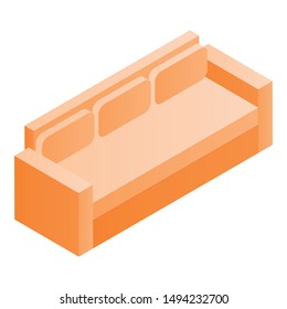 Soft sofa icon. Isometric of soft sofa vector icon for web design isolated on white background