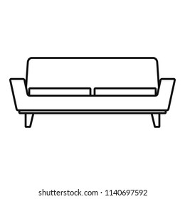 Soft sofa icon. Outline illustration of soft sofa vector icon for web design isolated on white background