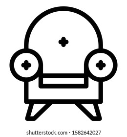 Soft sofa icon. Outline soft sofa vector icon for web design isolated on white background