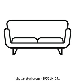 Soft sofa icon. Outline Soft sofa vector icon for web design isolated on white background
