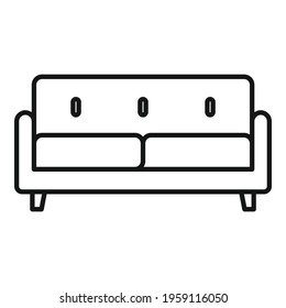 Soft sofa icon. Outline Soft sofa vector icon for web design isolated on white background