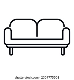 Soft sofa icon outline vector. Interior furniture. Relax design