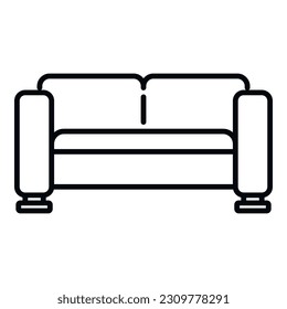 Soft sofa icon outline vector. Home interior. Relax vip