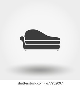Soft sofa. Icon for web and mobile application. Vector illustration on a white background. Flat design style