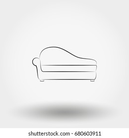 Soft sofa. Icon for web and mobile application. Vector illustration on a white background. Art Line.