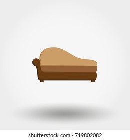 Soft sofa. Icon for web and mobile application. Vector illustration on a white background. Flat design style