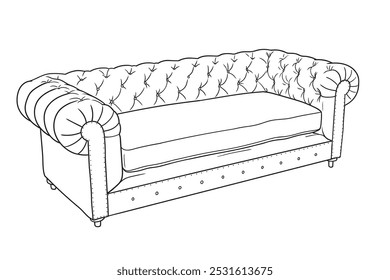 Soft sofa isolated on white background. Furniture item for home, hotel and office.