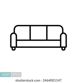 Soft sofa vector icon. Graph symbol for furniture, web site and apps design, logo, app, UI