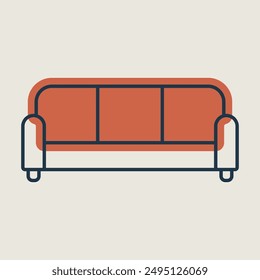 Soft sofa vector icon. Graph symbol for furniture, web site and apps design, logo, app, UI